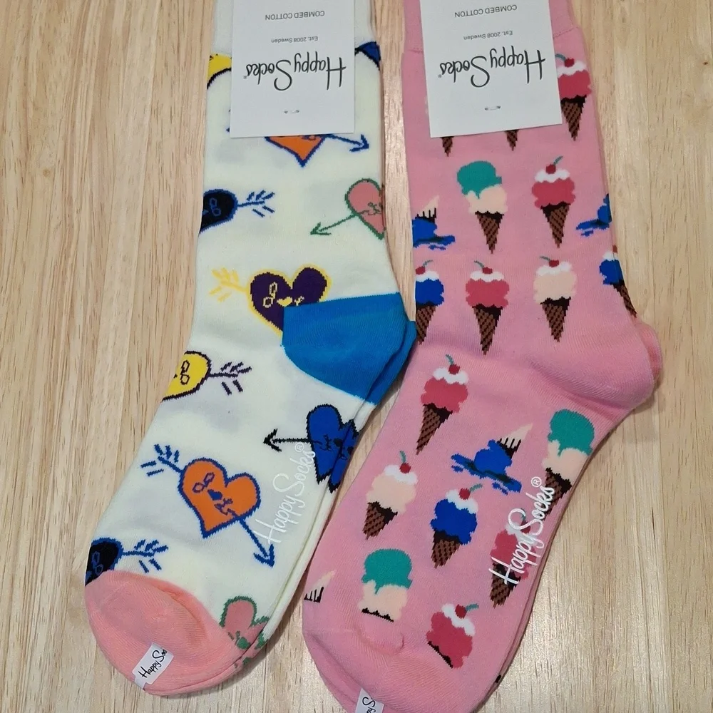 Ice Cream & Heart Happy Socks Bundle